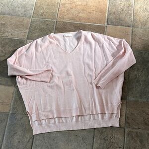 Light Pink V-Neck Women's Sweater by